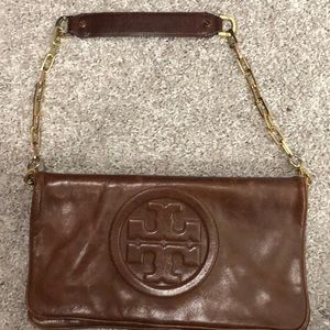 Tory Burch brown camel leather shoulder bag